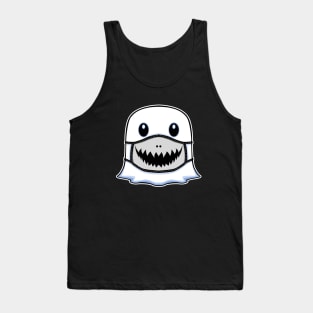 Ghost Halloween with Pumpkin Smile Mask Tank Top